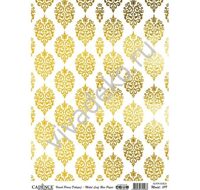 Рисовая бумага с золотом Metal Leaf BackGround Rice Paper GOLD A3, 019 узор