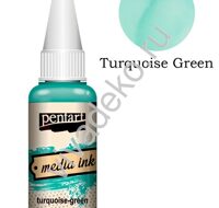 Красящие чернила на спиртовой основе Pentart Media Ink, бирюзово-зеленый, 20 мл
