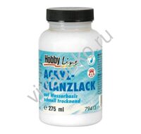 Бесцветный глянцевый лак Hobby Line на водной основе, арт KR79413, 275 мл